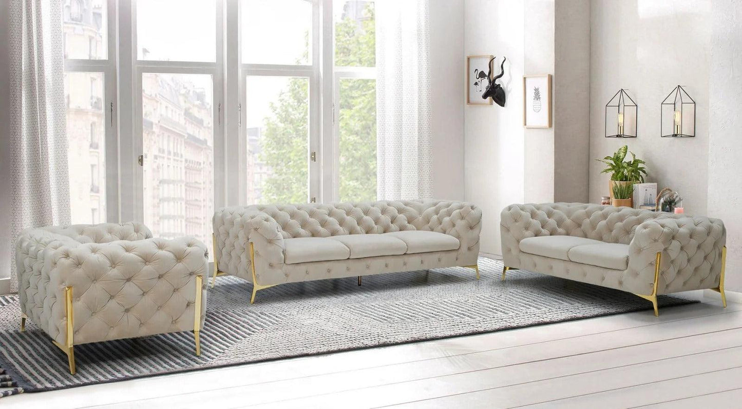 Maderno Velvet Sofa Set