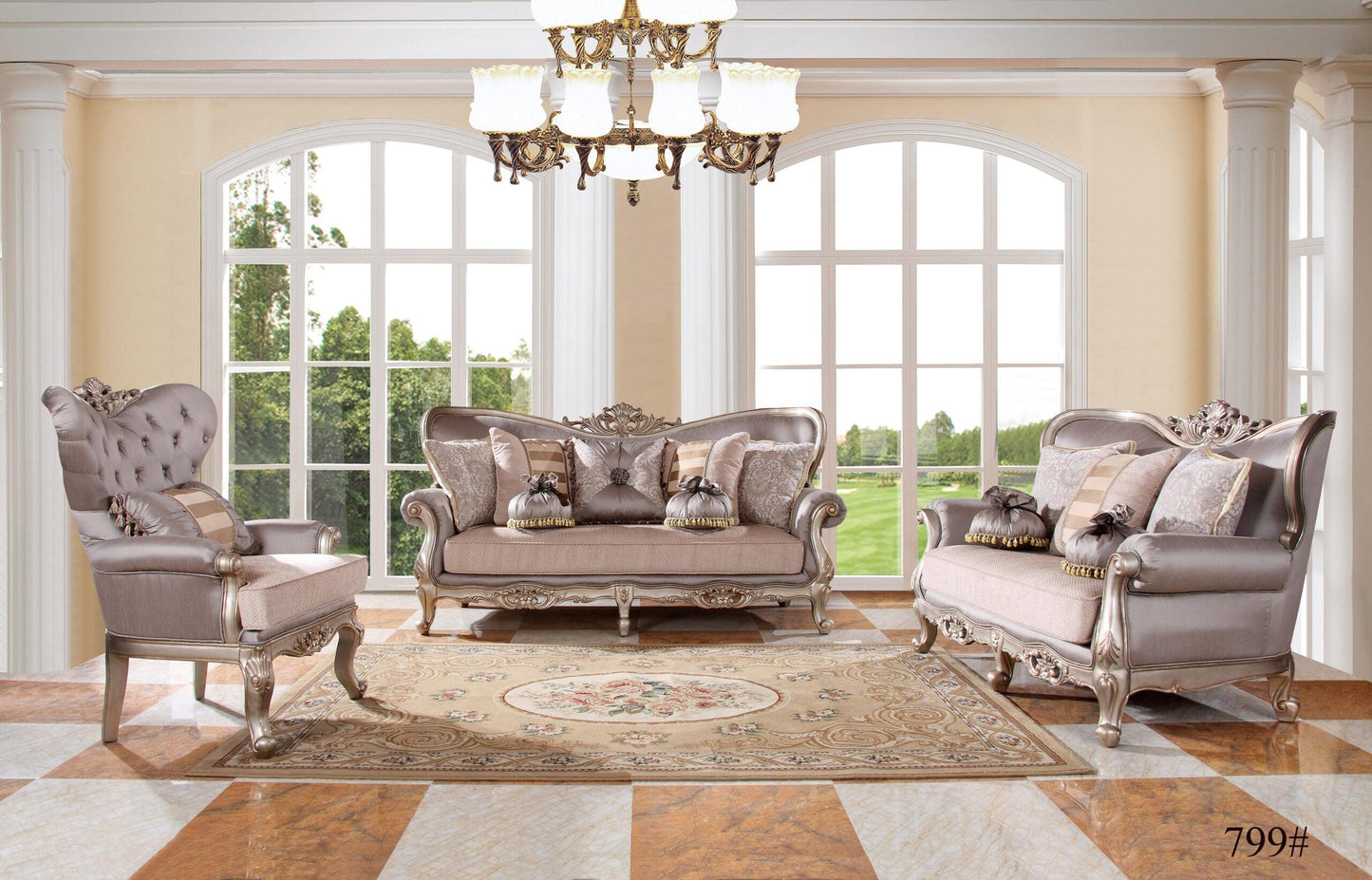 Regal Carved Sofa Set - GL 6194