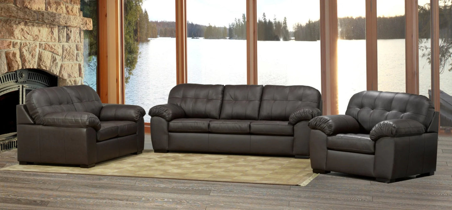 Zurick Chocolate – Leather Sofa Set