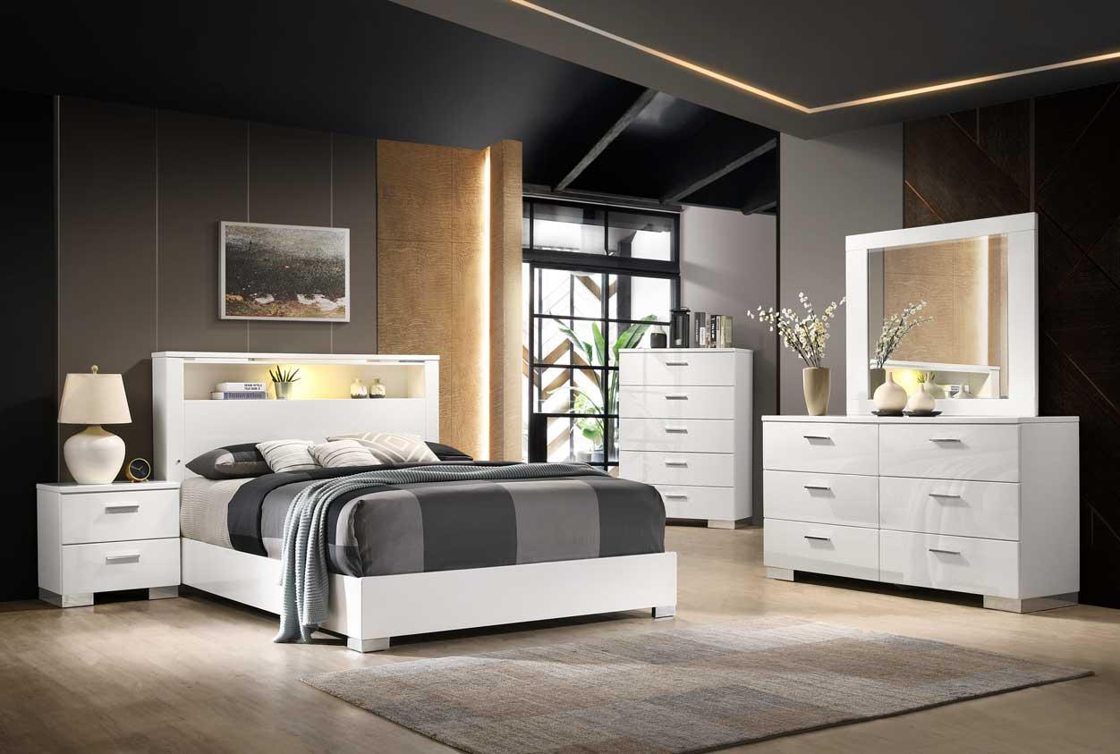 Elaine High Gloss Bed
