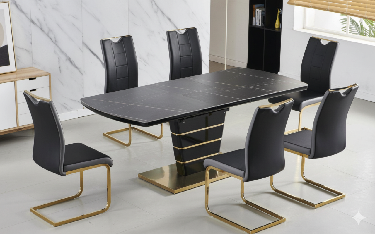 Ryan - Sleek Silhouette 7Pc Dining Set