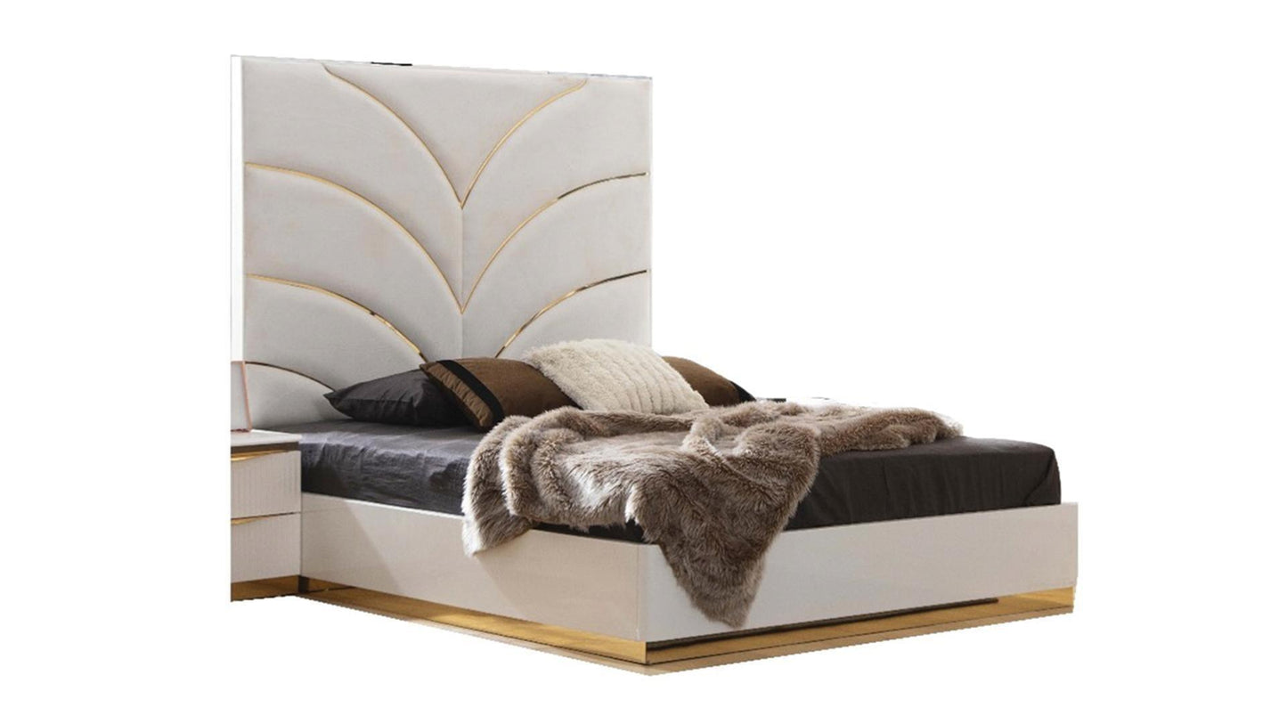 Laura White & Gold Lacquer - Bedroom Set