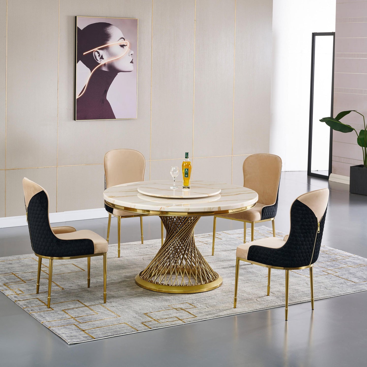 Remi - Marble Top Round Dining Table