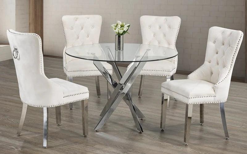 Modern Glass Dining Set - T1447