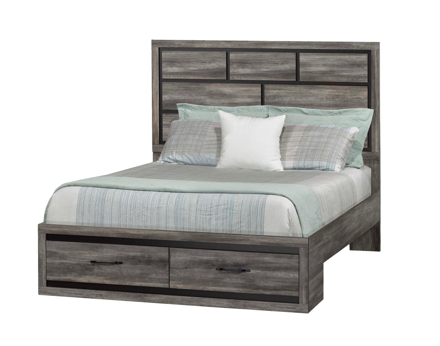 Canadian-Made Bedroom Set – Suede Grey & Black