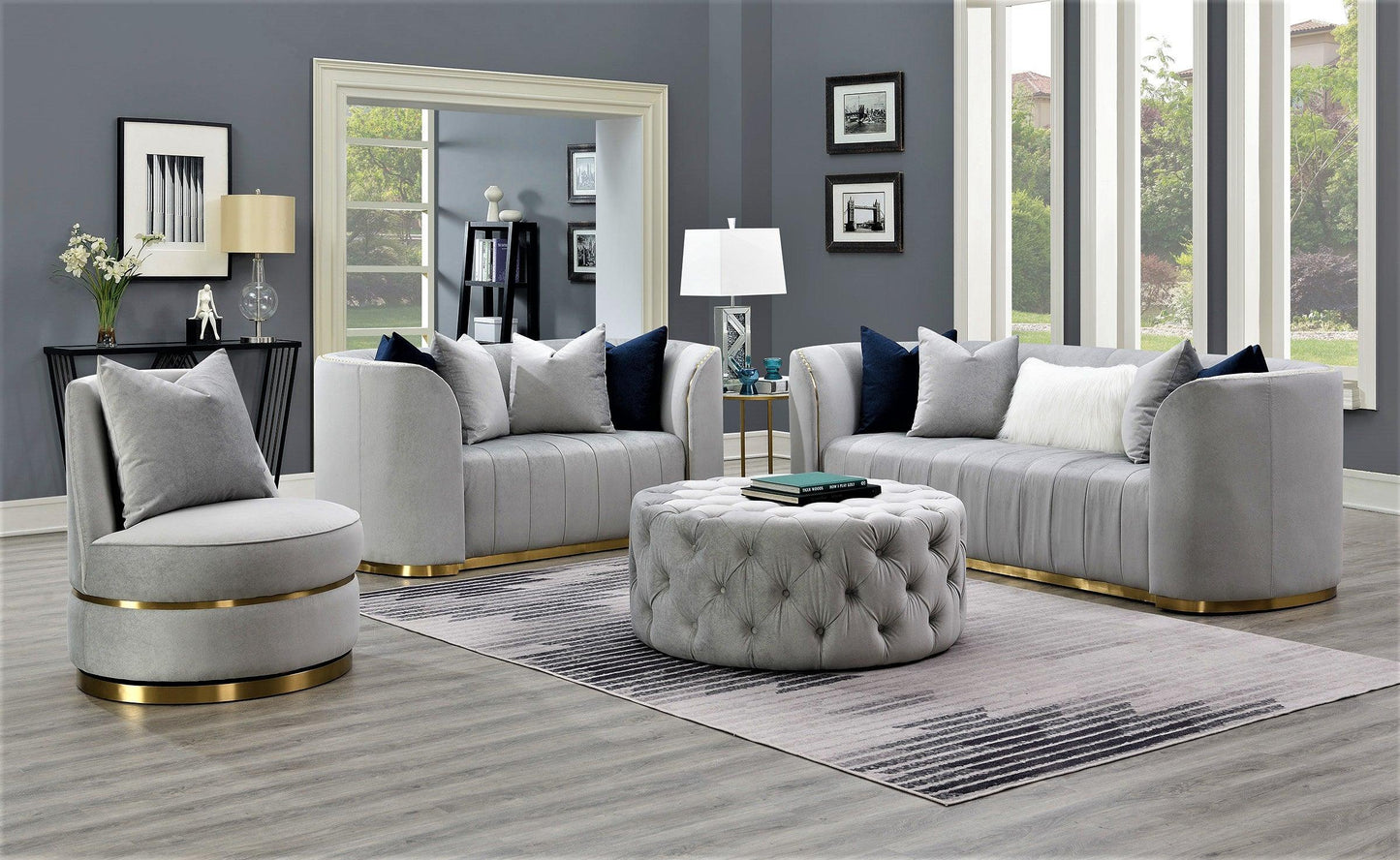 Carla Velvet Sofa Set - GL 6388