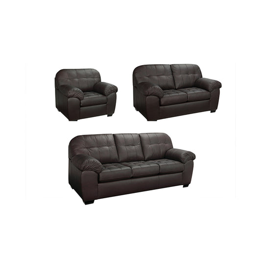 Zurick Chocolate – Leather Sofa Set