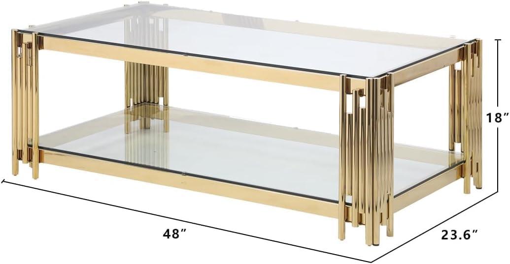 Ethan - Clear Glass Coffee Table