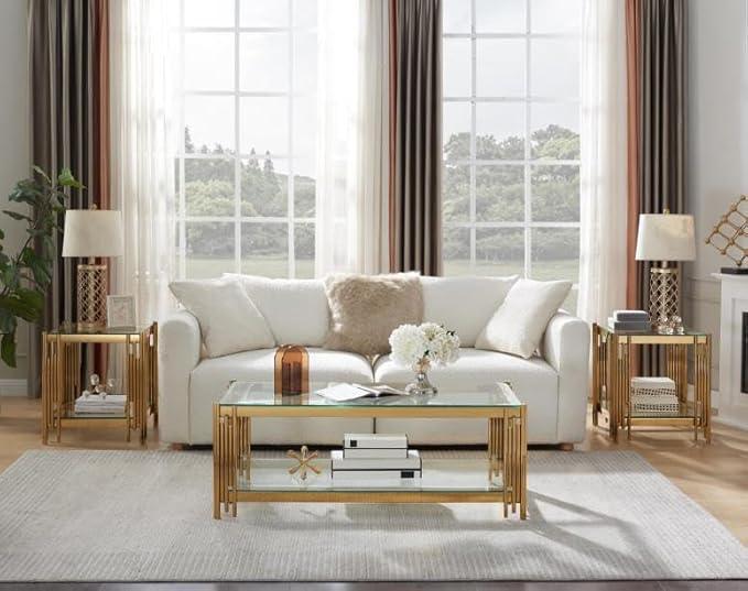 Ethan - Clear Glass Coffee Table