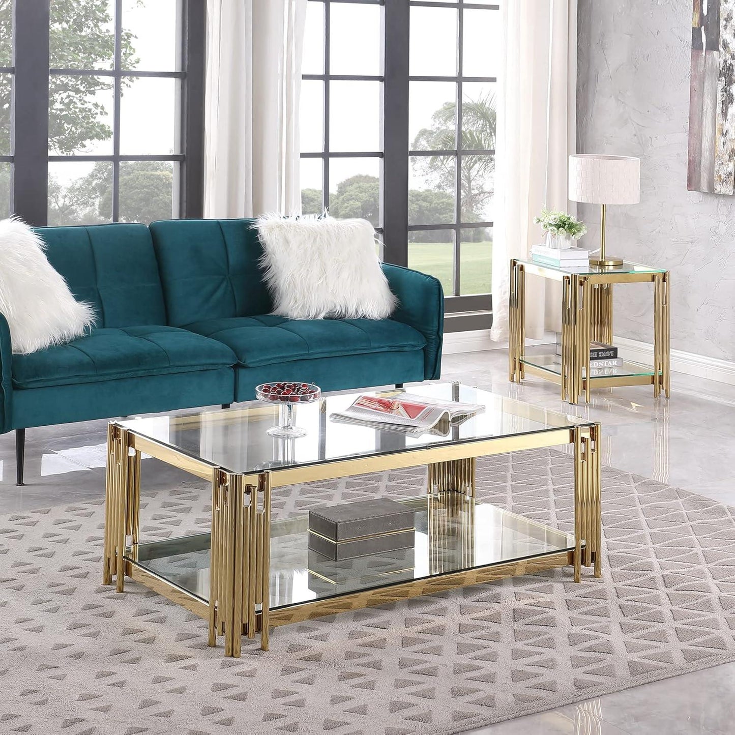 Ethan - Clear Glass Coffee Table