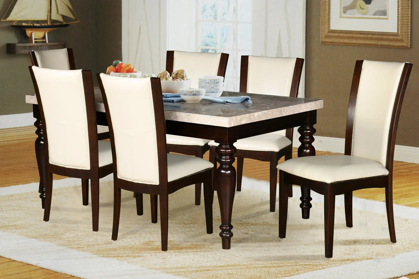 Bullins Marble Top Dining Set