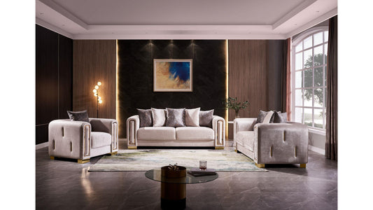 Impreza Luxury Velvet Sofa Set