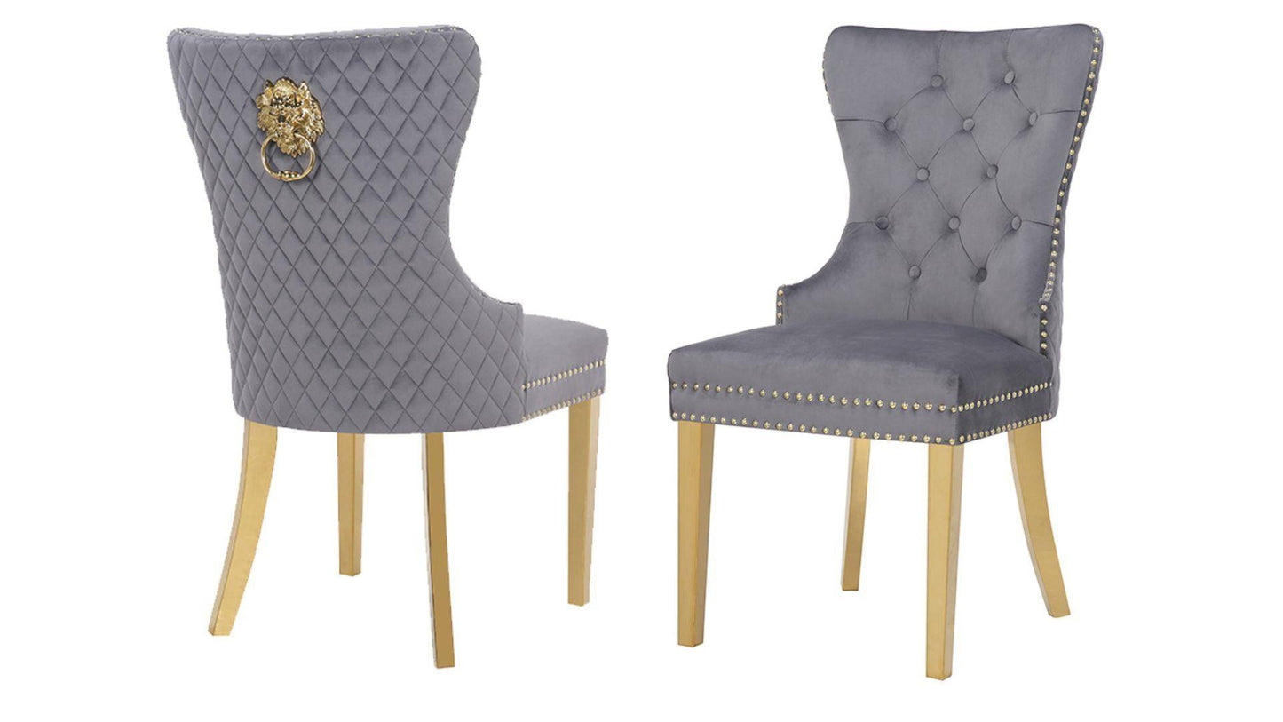 SIMBA FABRIC CHAIRS WITH GOLD LEGS