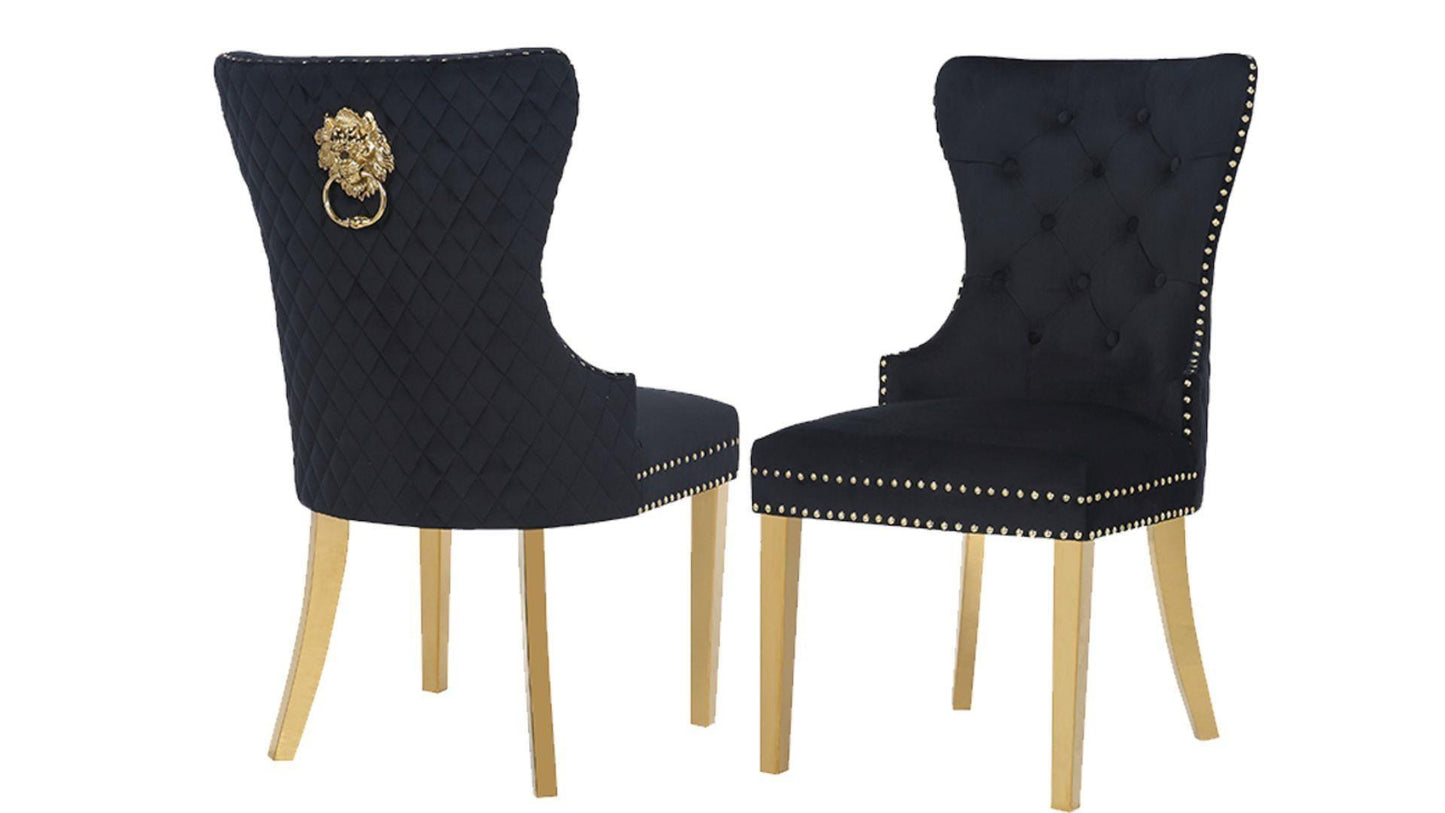 SIMBA FABRIC CHAIRS WITH GOLD LEGS