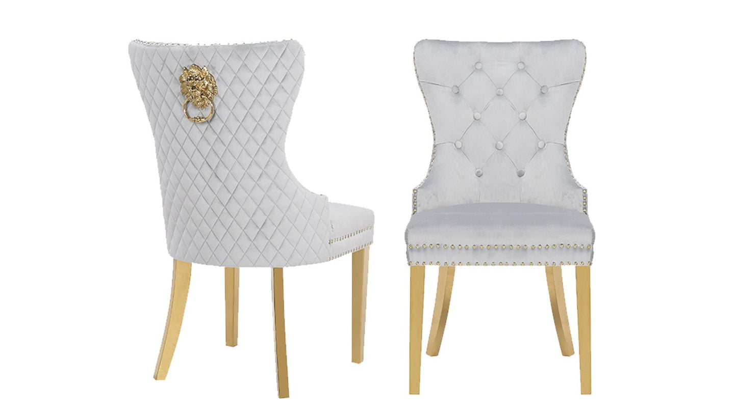 SIMBA FABRIC CHAIRS WITH GOLD LEGS