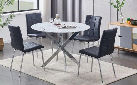 Modern 5-Piece Marble Look Dining Set - T1445
