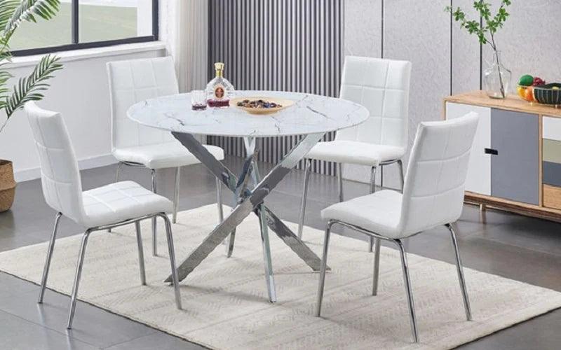 Modern 5-Piece Marble Look Dining Set - T1445