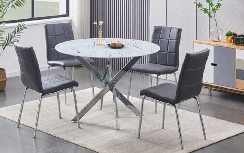 Modern 5-Piece Marble Look Dining Set - T1445