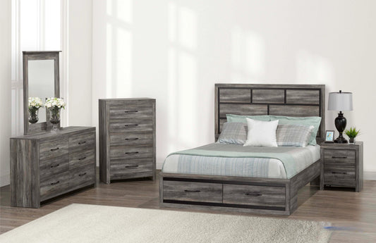 Canadian-Made Bedroom Set – Suede Grey & Black