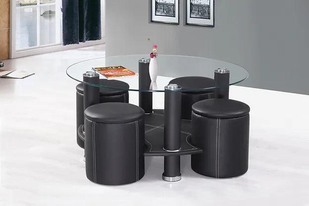Round Coffee Table + 4 Stools Set - IF-2057
